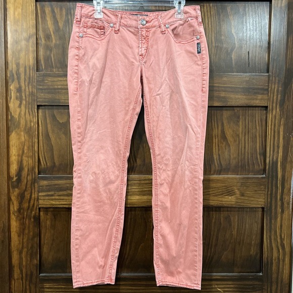 Silver‎ Jeans Women 30 Red Pink Skinny Aiko - Picture 1 of 11